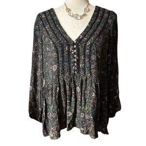 American eagle boho floral top blouse Large urban outfitters FALL